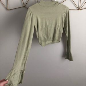 mock neck cropped long sleeve